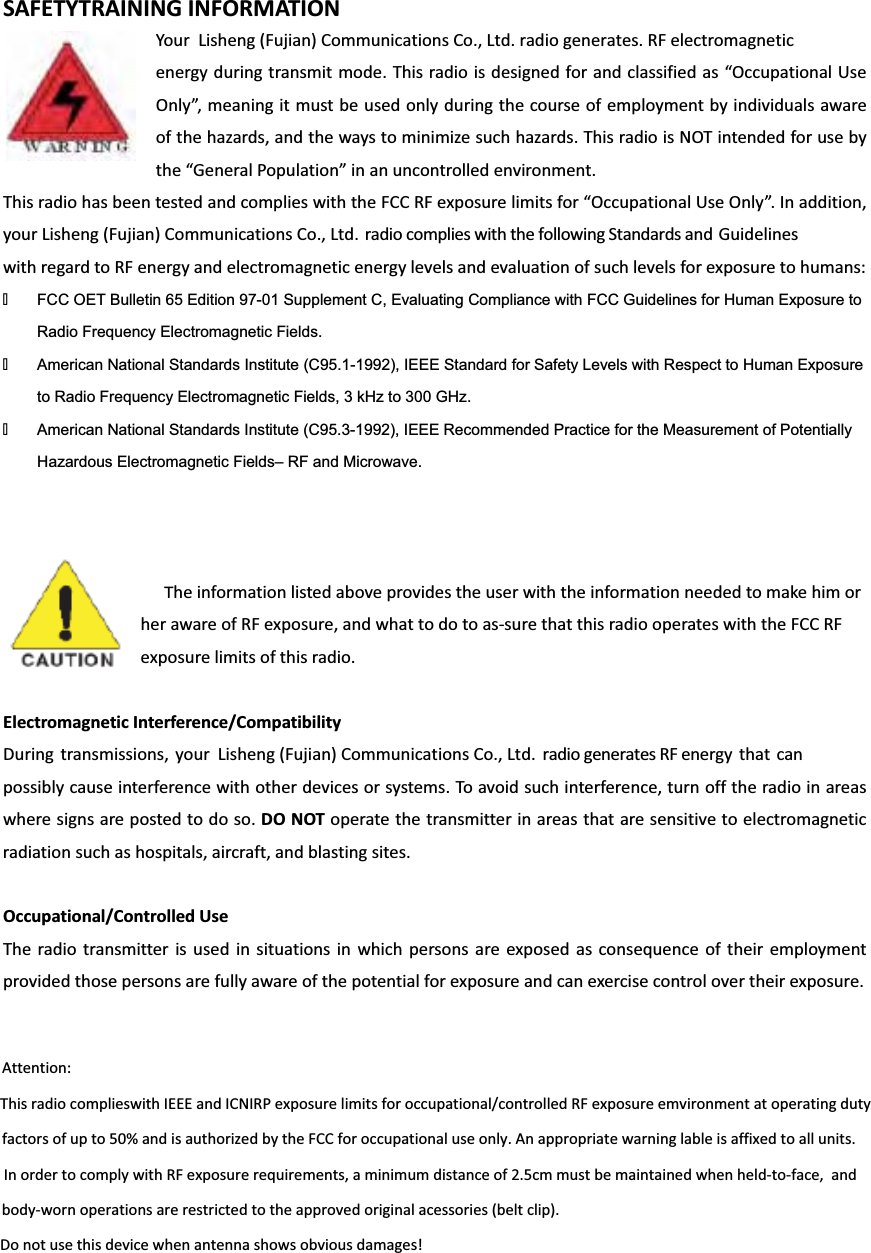Lisheng LSA8VHF Two Way Radio User Manual LS A8 UHF