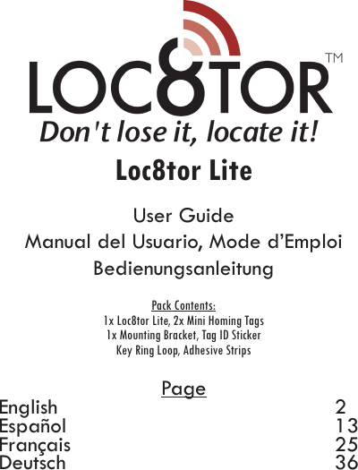 Loc8tor SYC1 Asset tracking and management device User Manual Loc8tor Lite