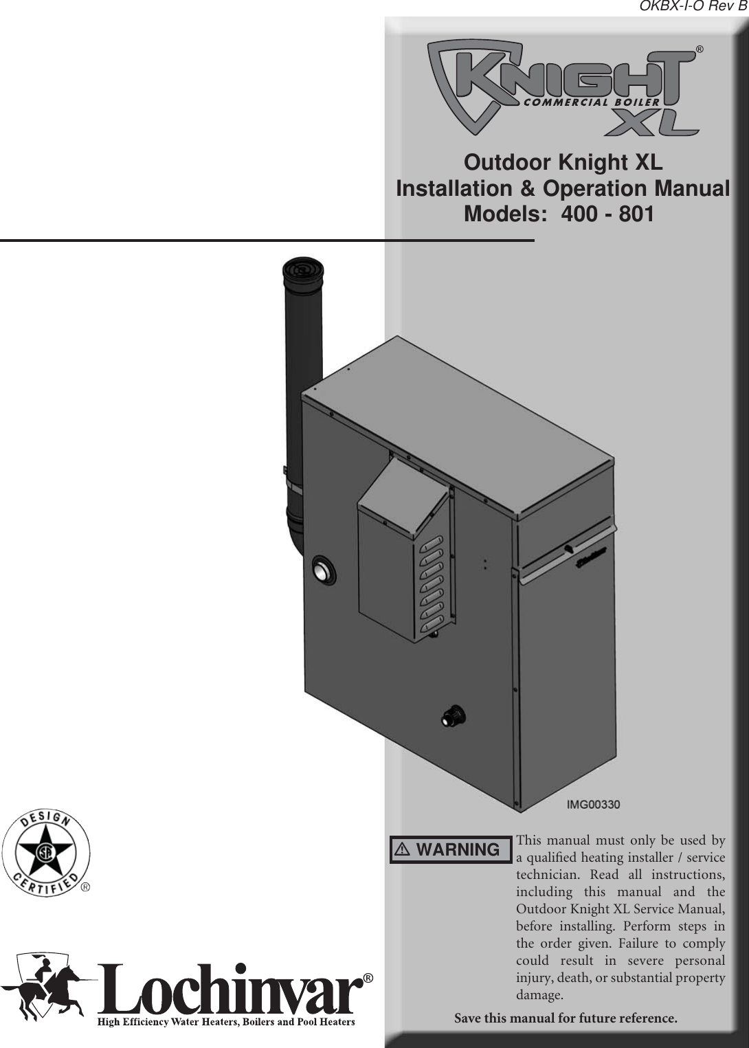 Lochinvar Kight Xl 400 801 Users Manual OKBX I O Rev B