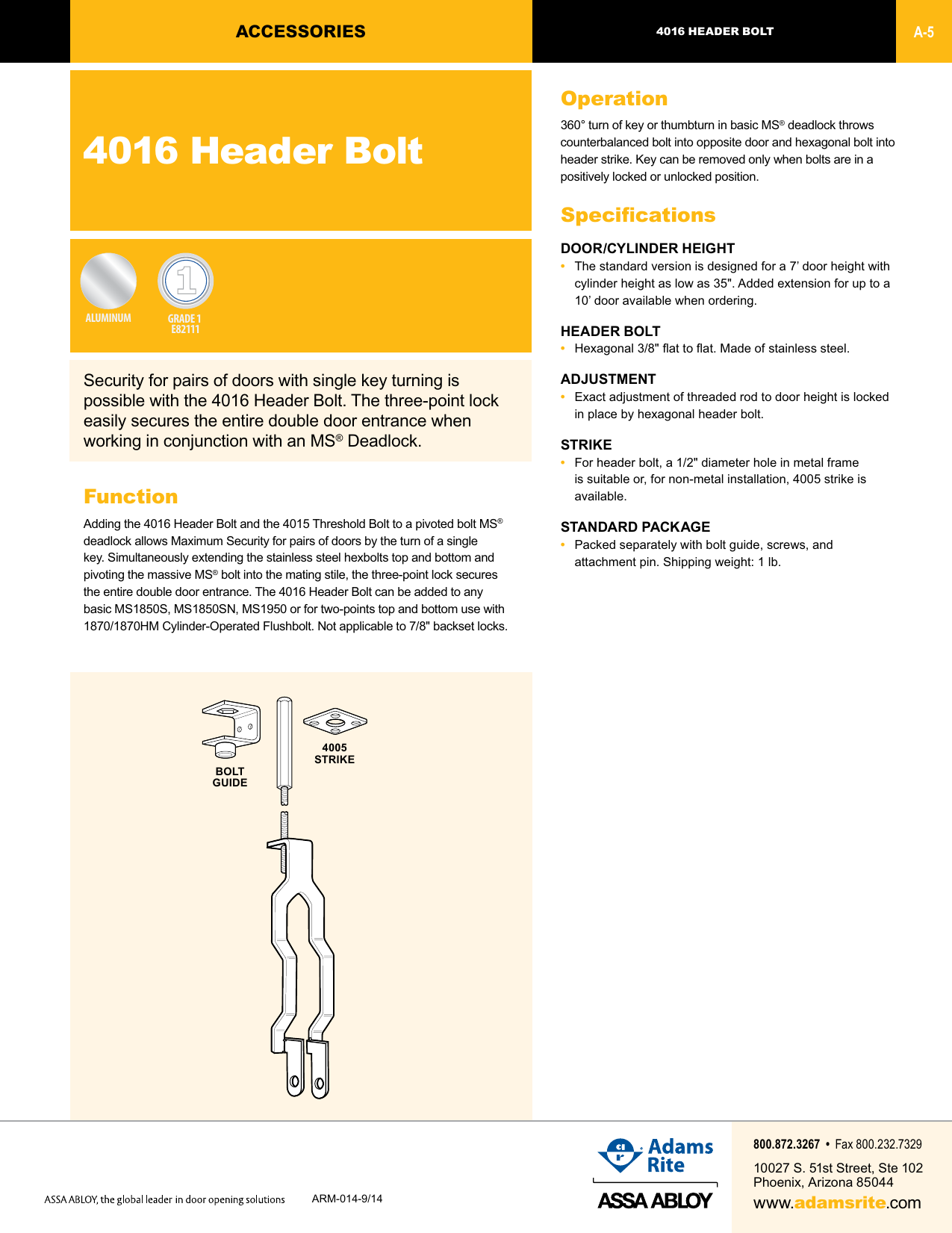 Page 1 of 2 - Locks  4016 Header Bolt