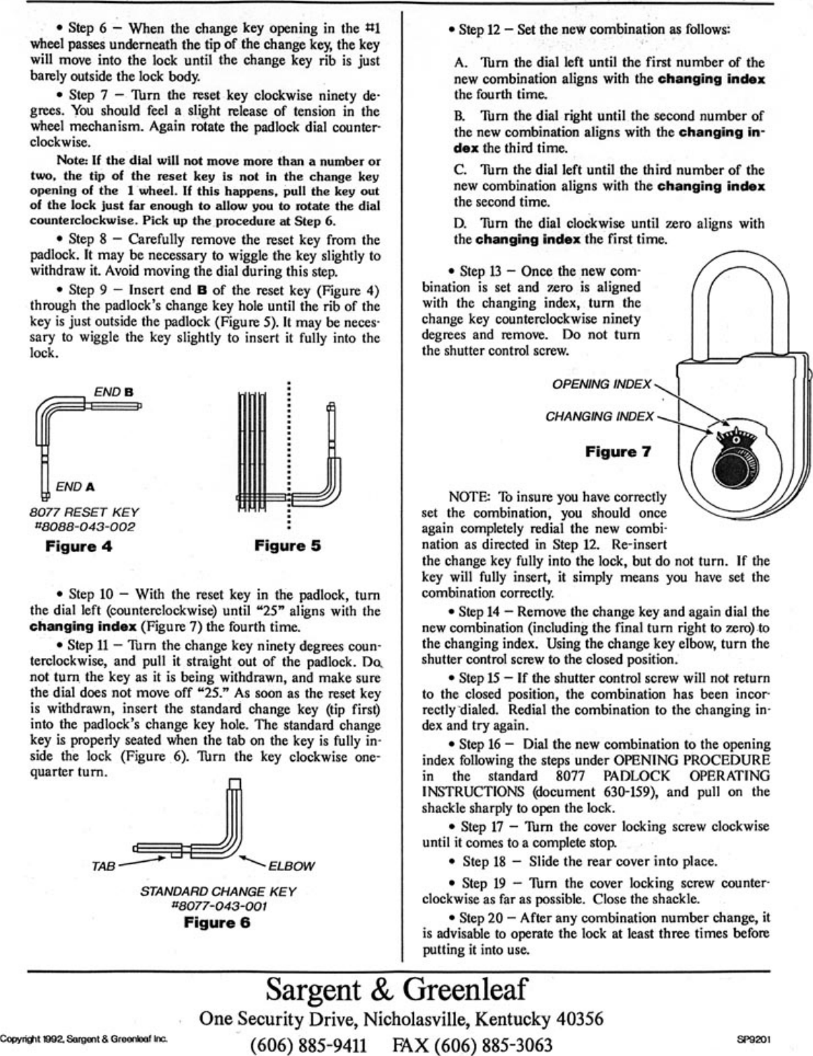 Page 4 of 4 - Locks  8077A, 8077AB, 8077AC, 8077D Padlock Instructions 630-159 630-278 8077 Pad