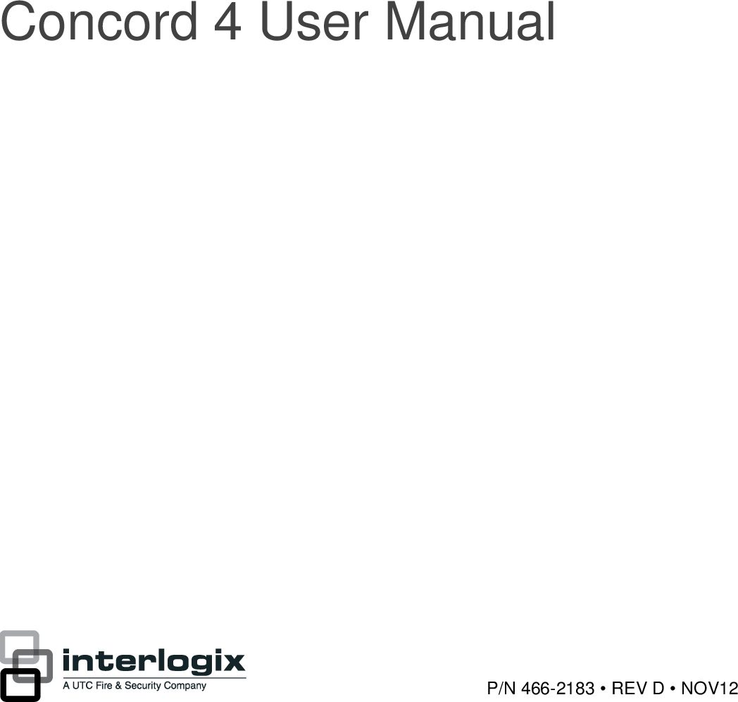 Locks 466 2183 REV D Concord 4 User Manual Interlogix