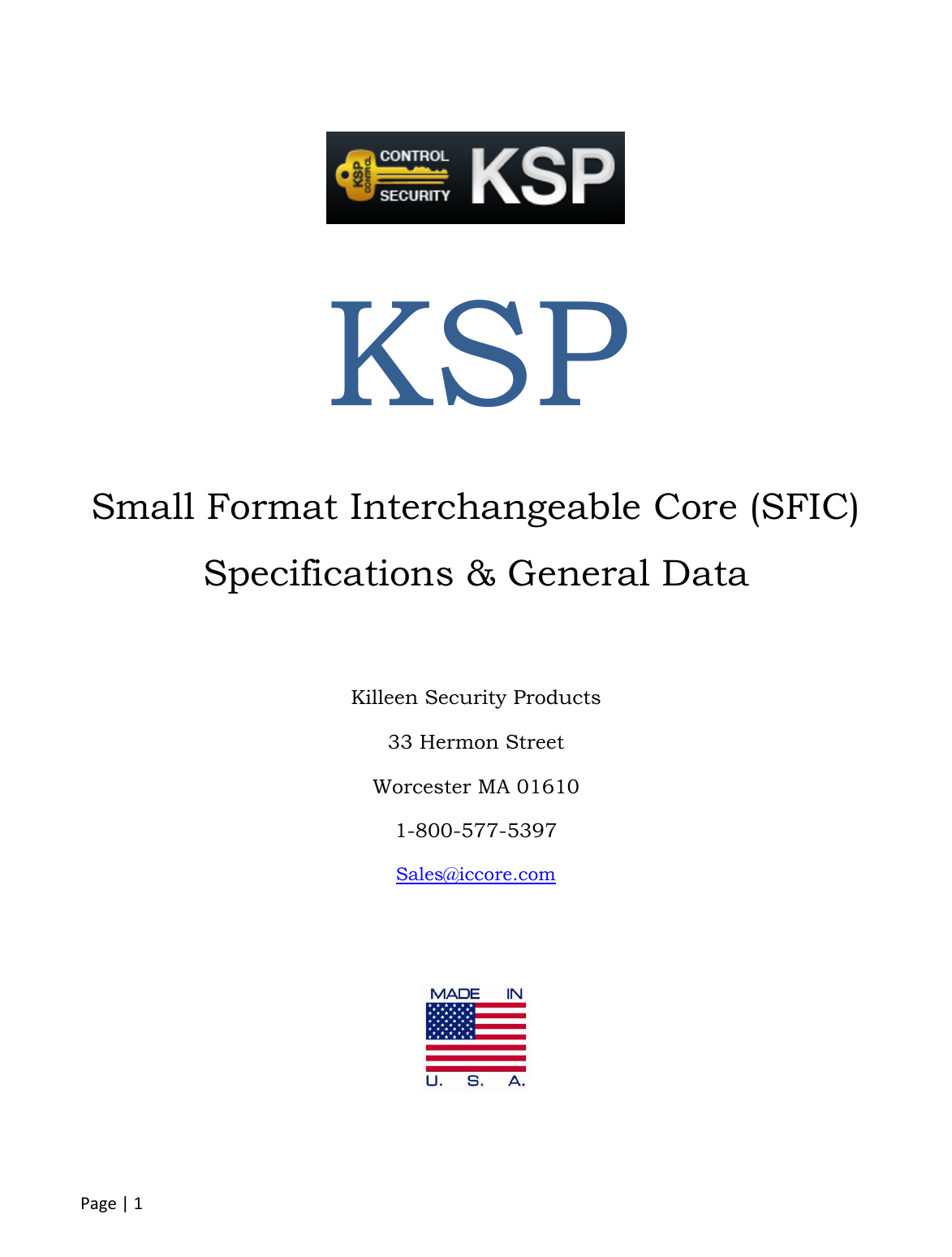 Page 1 of 8 - Locks - KSP Sheetx ://www.iccore.com/docs/pdf/KSP_Sheet Sheet