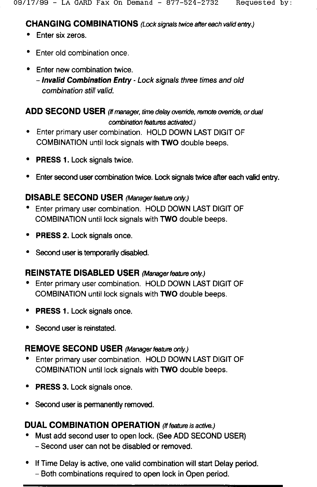 Page 2 of 4 - Locks  Combo Gard Instructions 33E La Oper Inst