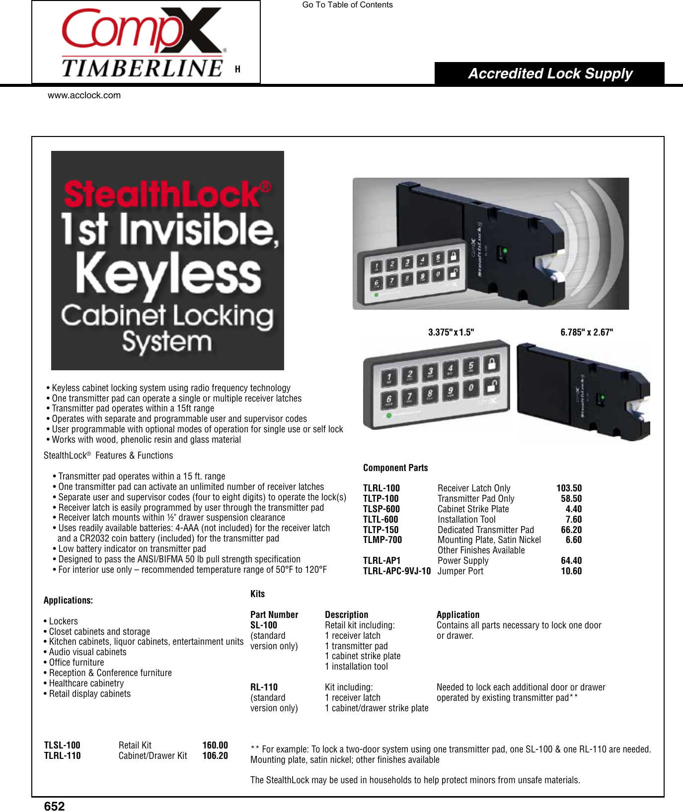 Stealthlock Keyless Locking System Sl100 Matttroy