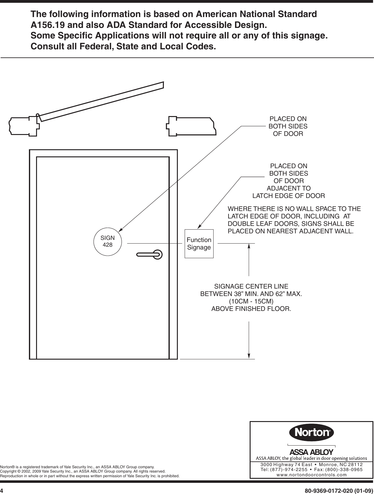 Page 4 of 4 - Locks 80-9369-0172-020 (01-09) Accessory Signage Instructions Inst-signage