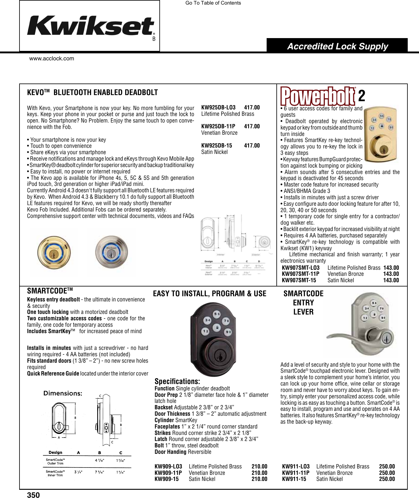 Page 3 of 11 - Locks  View PDF Kwikset-hq