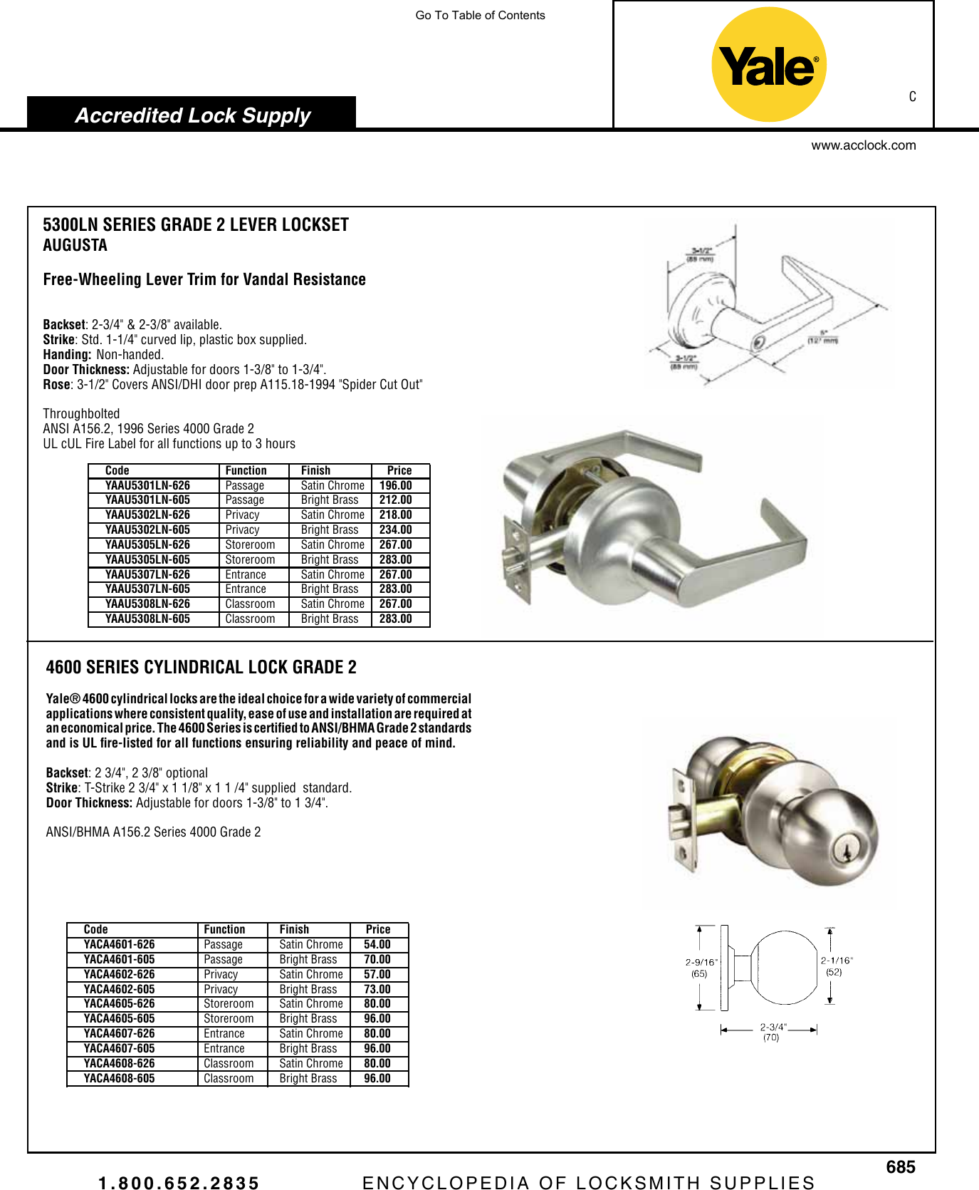 Page 8 of 12 - Locks  View PDF Yale-hq