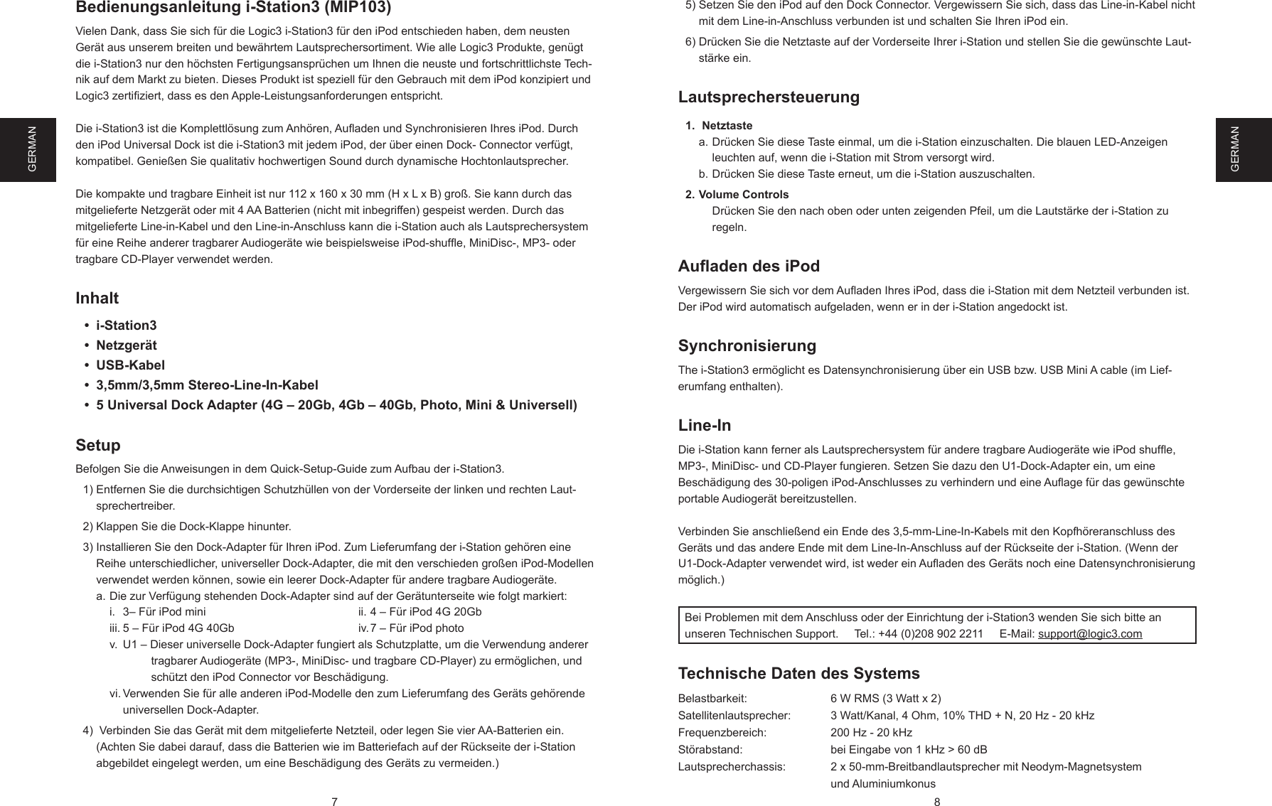 Page 8 of 8 - Logic-3 Logic-3-Logic-3-Speaker-Logic3-Users-Manual- MIP103 Manual-060404  Logic-3-logic-3-speaker-logic3-users-manual