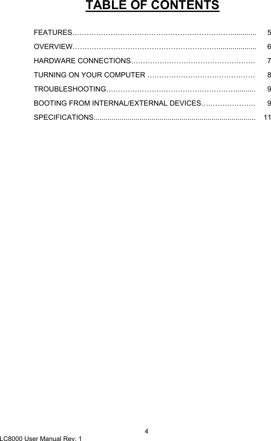 Page 4 of 11 - Logic-Controls Logic-Controls-Lc8000-Users-Manual LC8000 User Manual