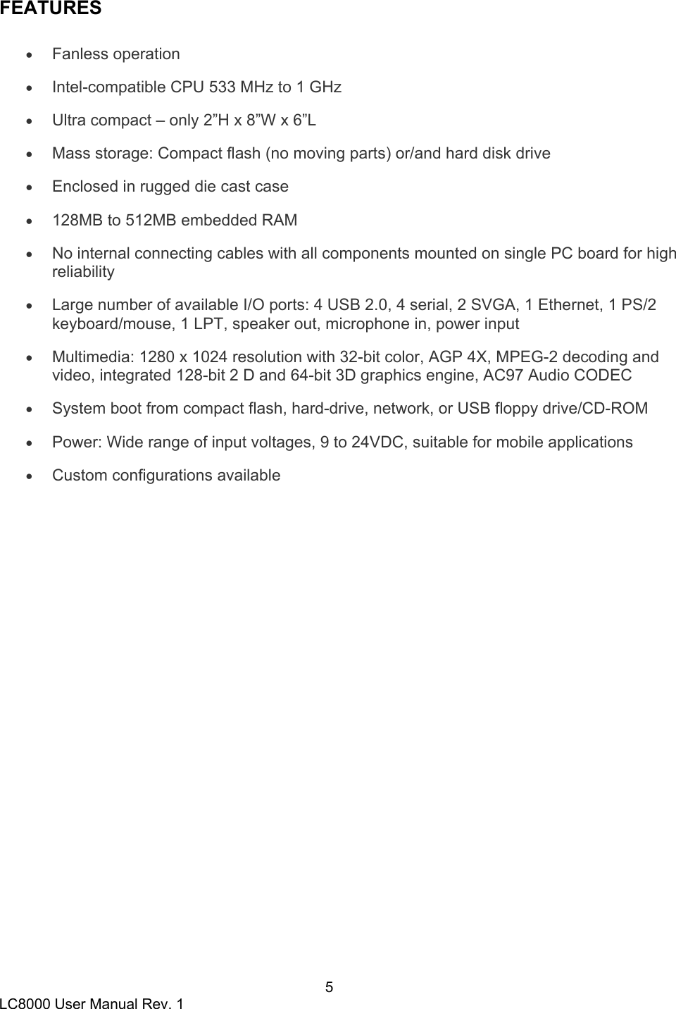 Page 5 of 11 - Logic-Controls Logic-Controls-Lc8000-Users-Manual LC8000 User Manual