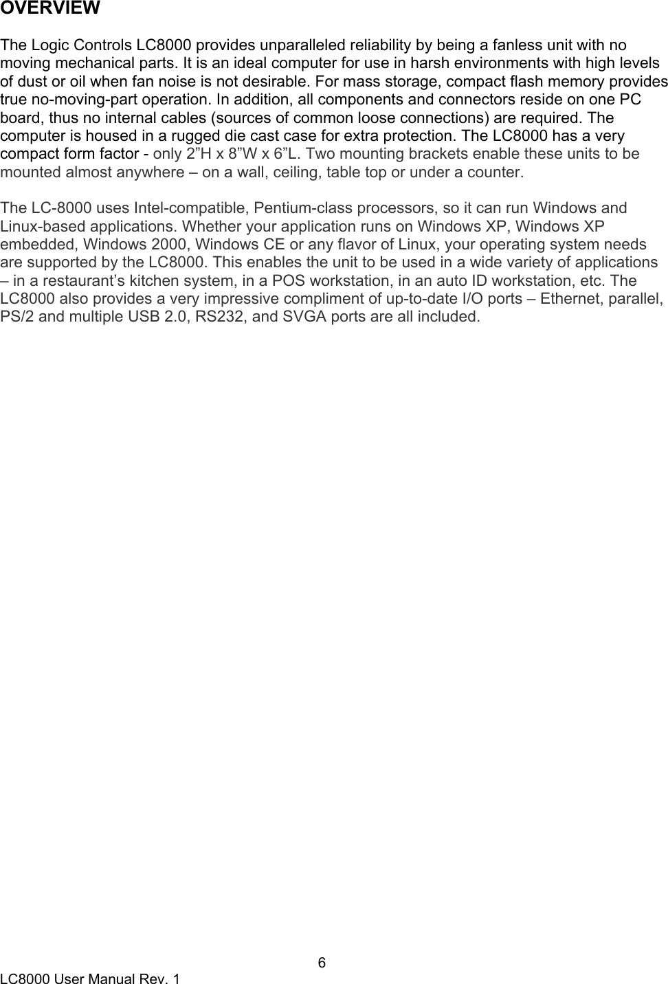 Page 6 of 11 - Logic-Controls Logic-Controls-Lc8000-Users-Manual LC8000 User Manual