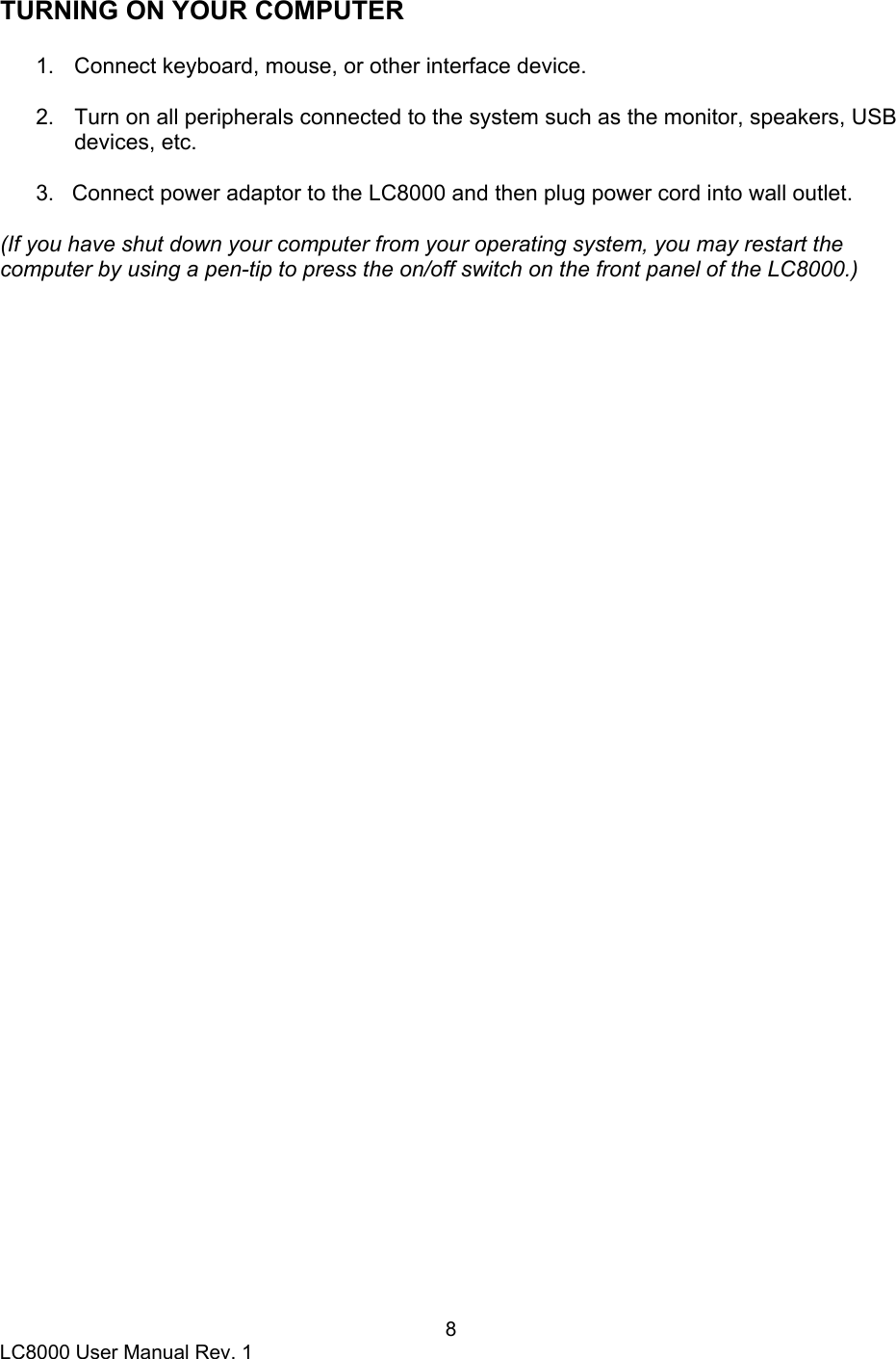 Page 8 of 11 - Logic-Controls Logic-Controls-Lc8000-Users-Manual LC8000 User Manual