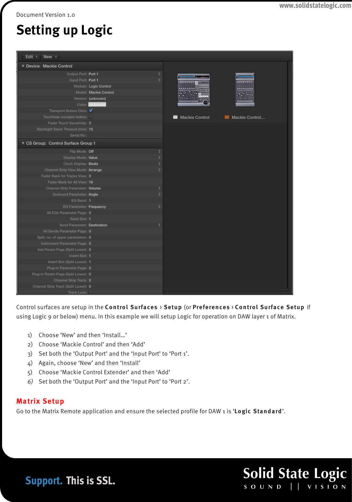 Page 3 of 11 - Logic Standard Matrix Profile - Setup And Quick Start Guide Logic-Standard-Matrix-Profile-Setup-Quick-Start-Guide