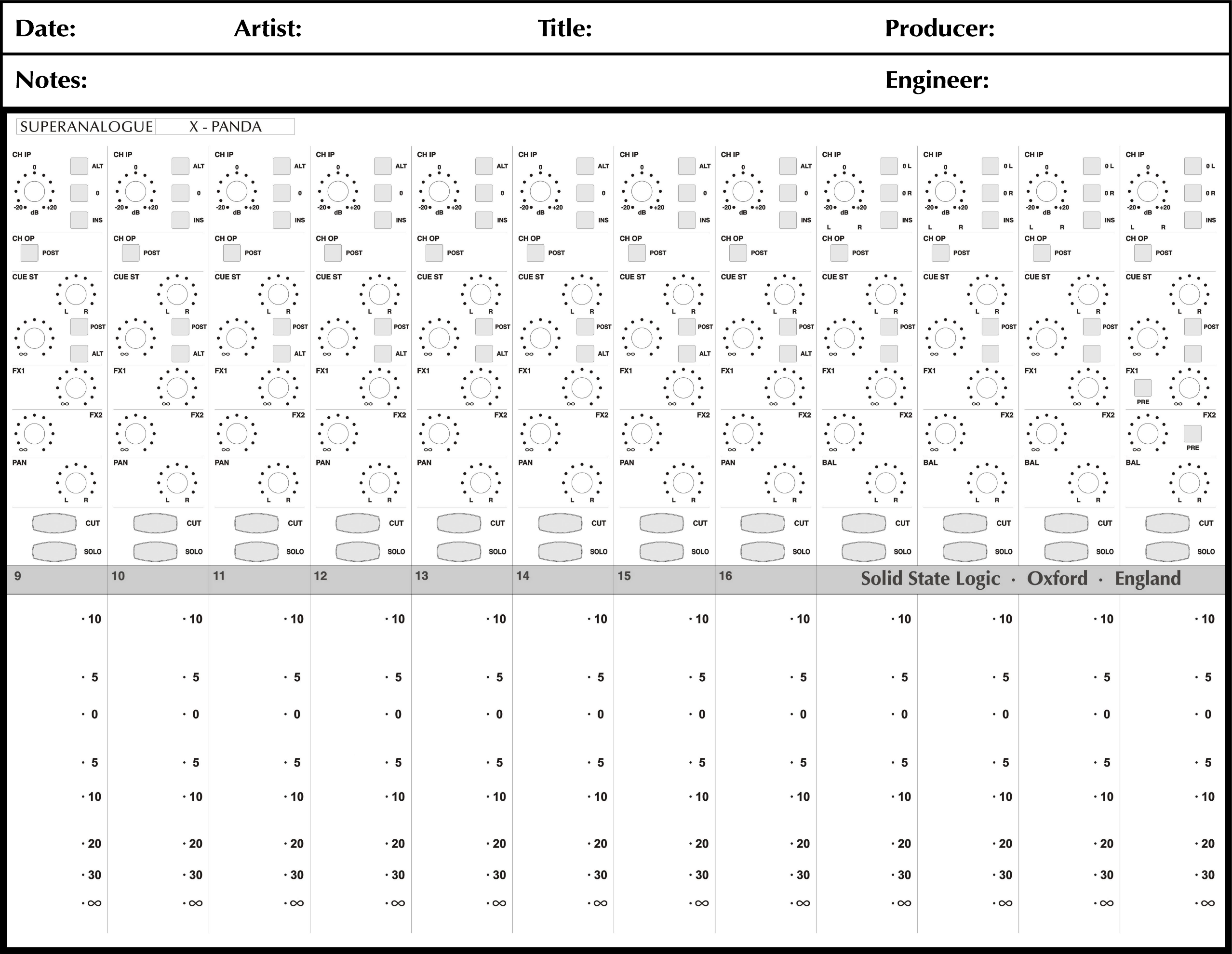 X Panda Recall Sheet