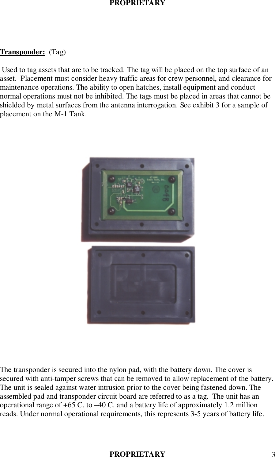 Logis Tech LTIA0101 TD System TX User Manual