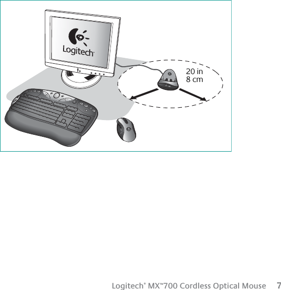  Logitech ®  MX ™ 700 Cordless Optical Mouse      720 in8 cm