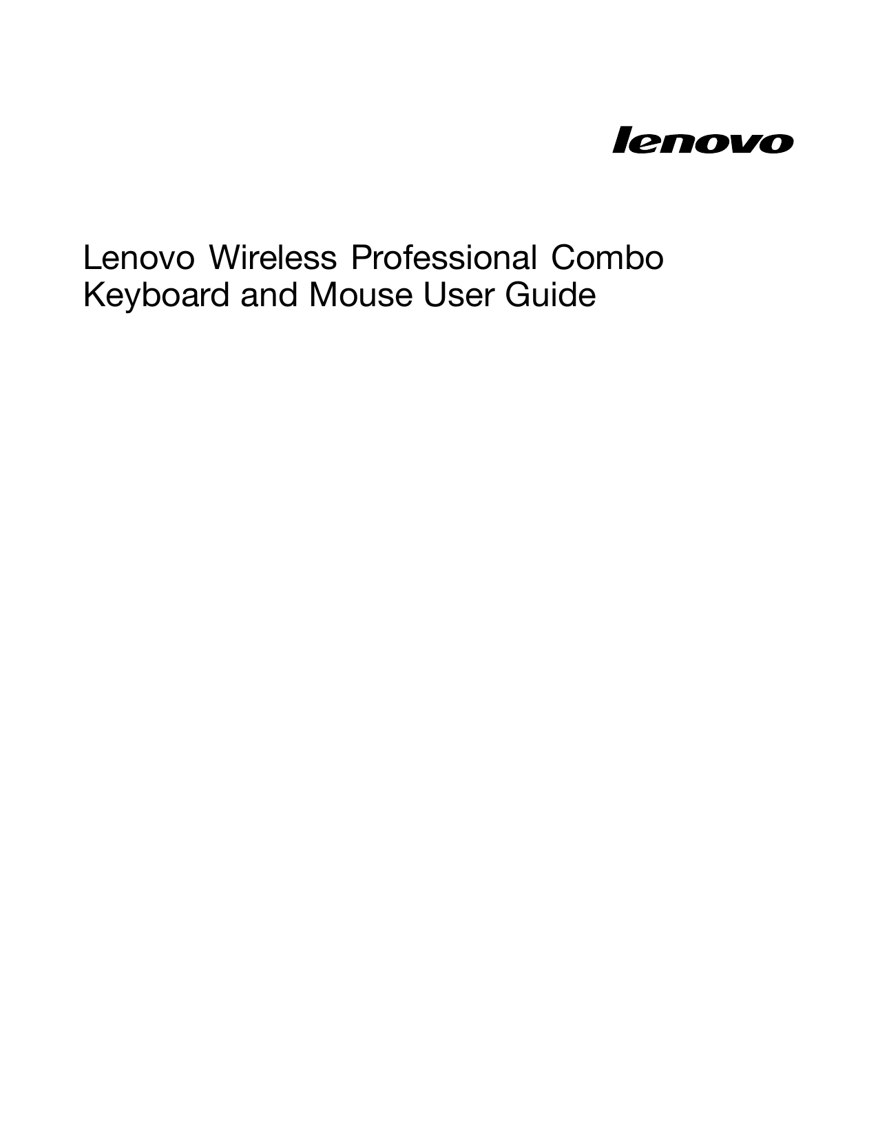 LenovoWirelessProfessionalComboKeyboardandMouseUserGuide