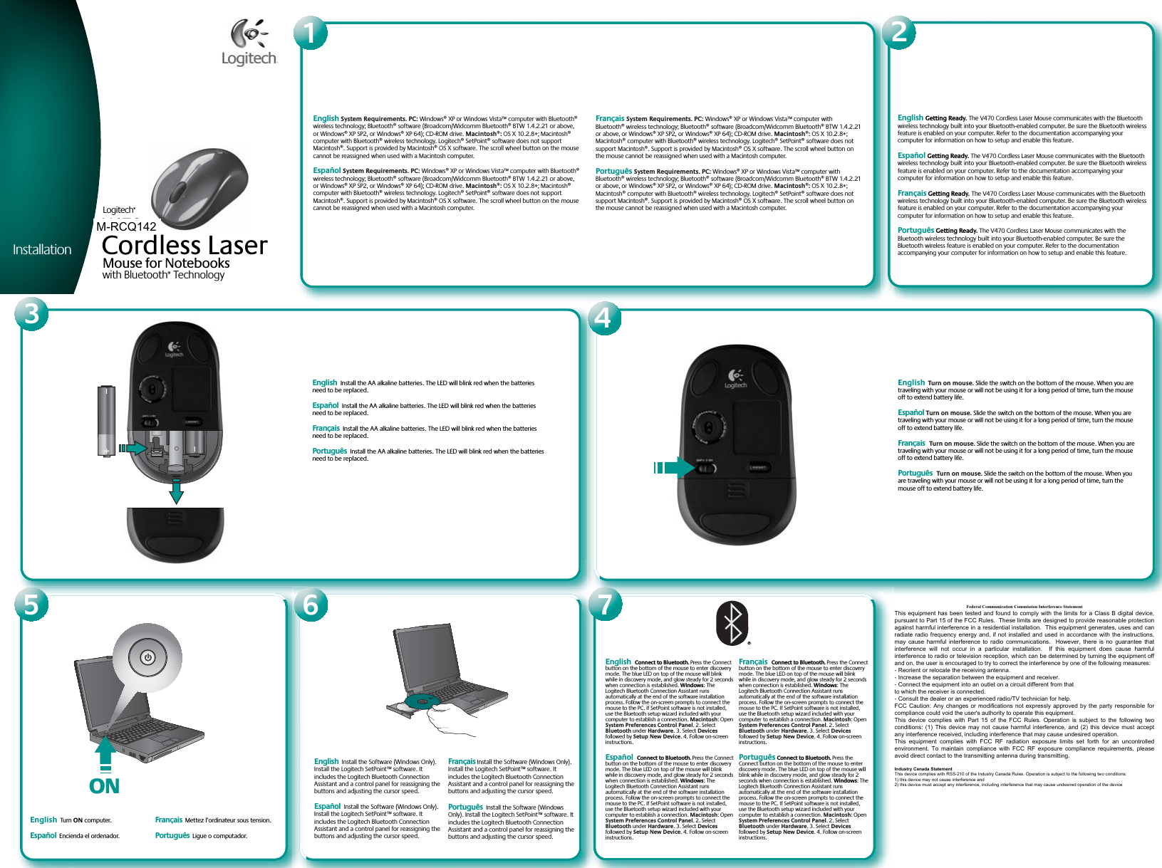 Logitech Far East Mrcq142 Bluetooth Mouse User Manual 6 Front