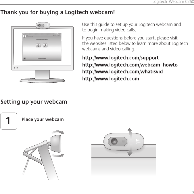 Page 3 of 12 - Logitech Logitech-C260-Users-Manual-  Logitech-c260-users-manual