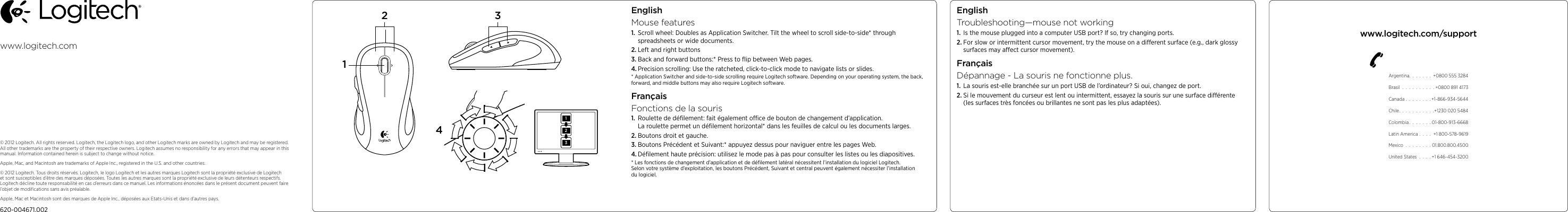 Page 2 of 2 - Logitech Logitech-Corded-Mouse-M318E-Quick-Start-Guide