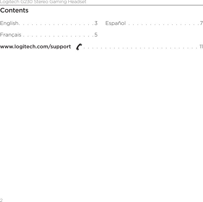 Page 2 of 12 - Logitech Logitech-G230-Users-Manual-  Logitech-g230-users-manual