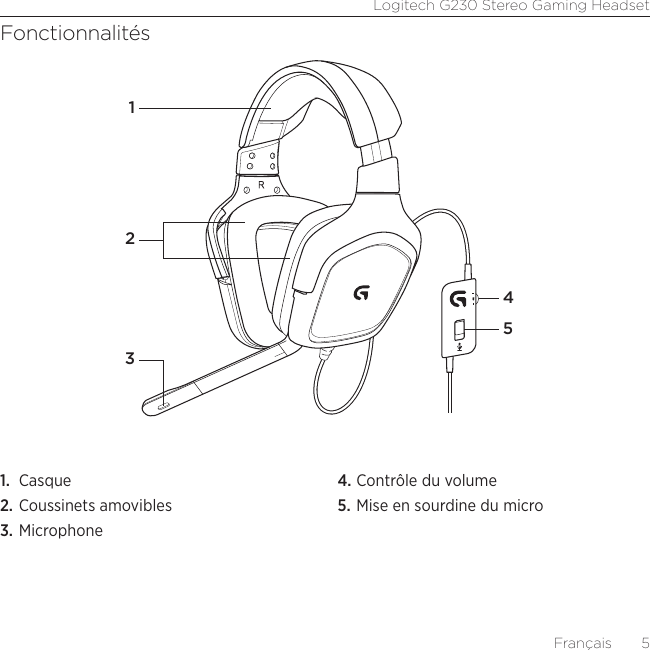 Page 5 of 12 - Logitech Logitech-G230-Users-Manual-  Logitech-g230-users-manual