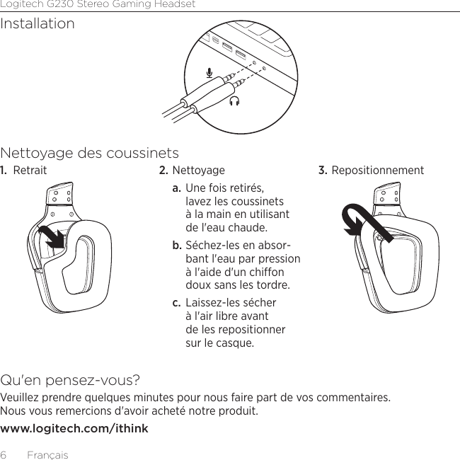 Page 6 of 12 - Logitech Logitech-G230-Users-Manual-  Logitech-g230-users-manual
