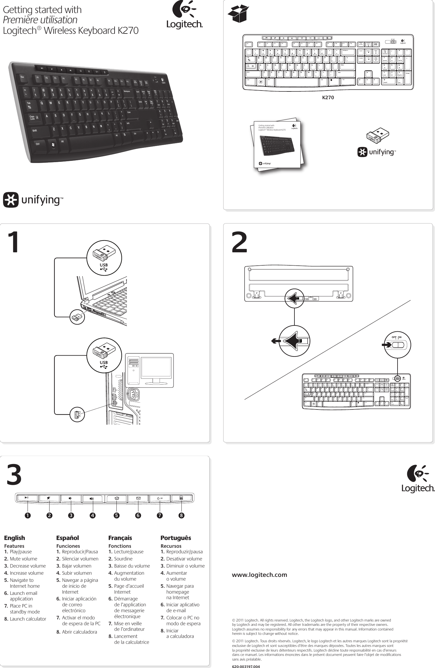 Page 1 of 2 - Logitech Logitech-K270-Users-Manual-  Logitech-k270-users-manual