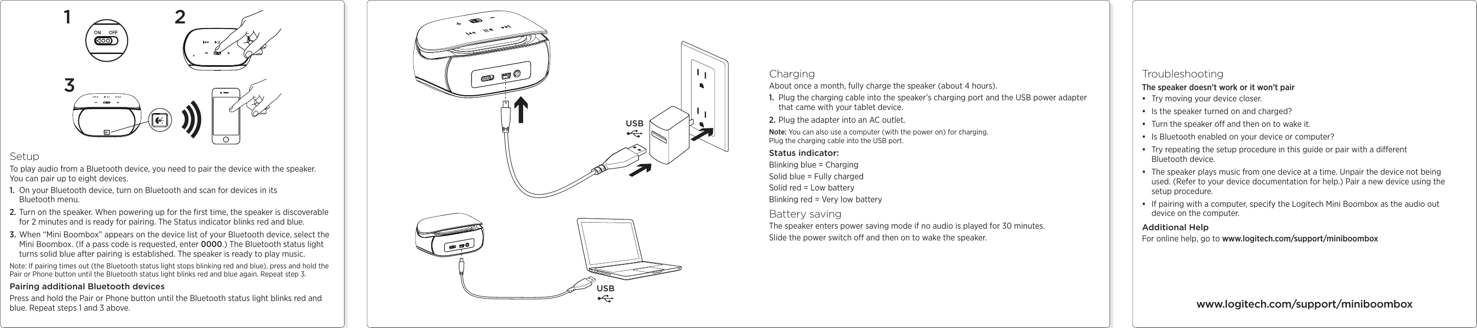 Page 2 of 2 - Logitech Logitech-Logitech-Mini-Boombox-Quick-Start-Guide