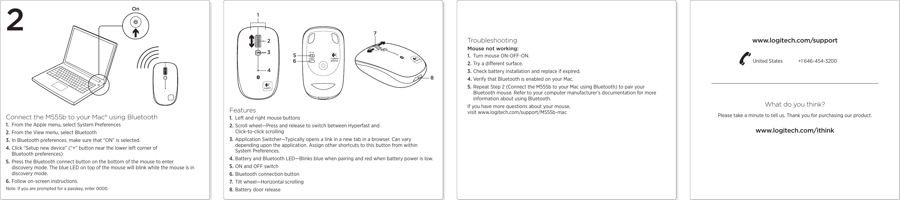 Page 2 of 2 - Logitech Logitech-M-R0008-Quick-Start-Guide