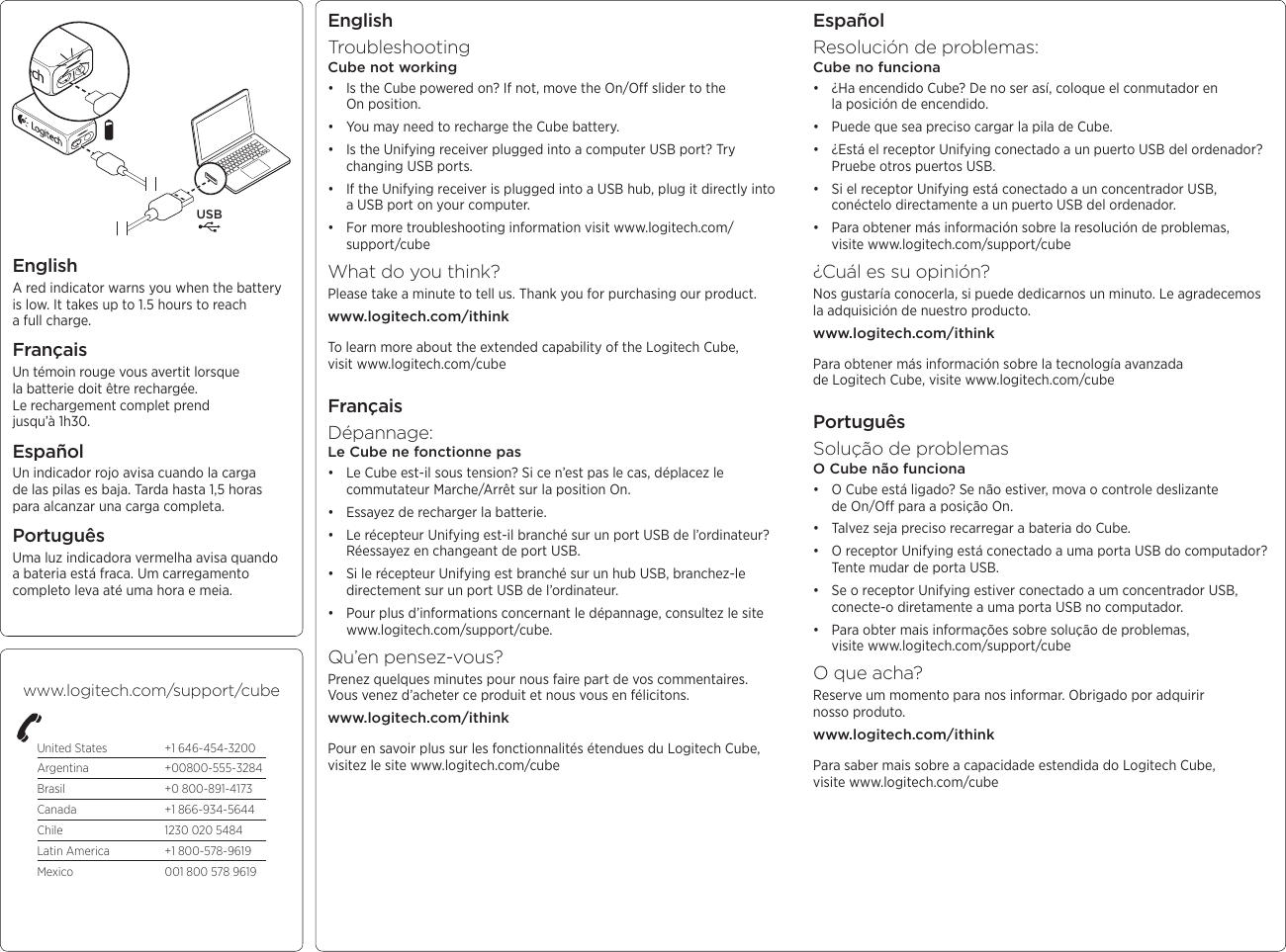 Page 2 of 2 - Logitech Logitech-M-R0026-Quick-Start-Guide