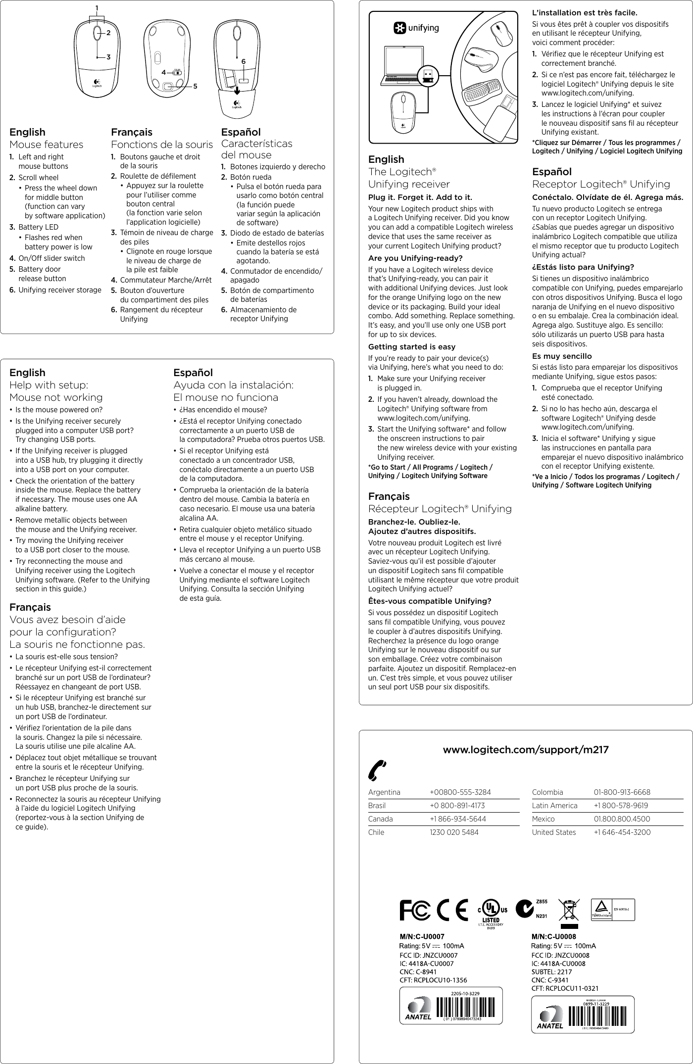 Page 2 of 2 - Logitech Logitech-M-R0028-Quick-Start-Guide