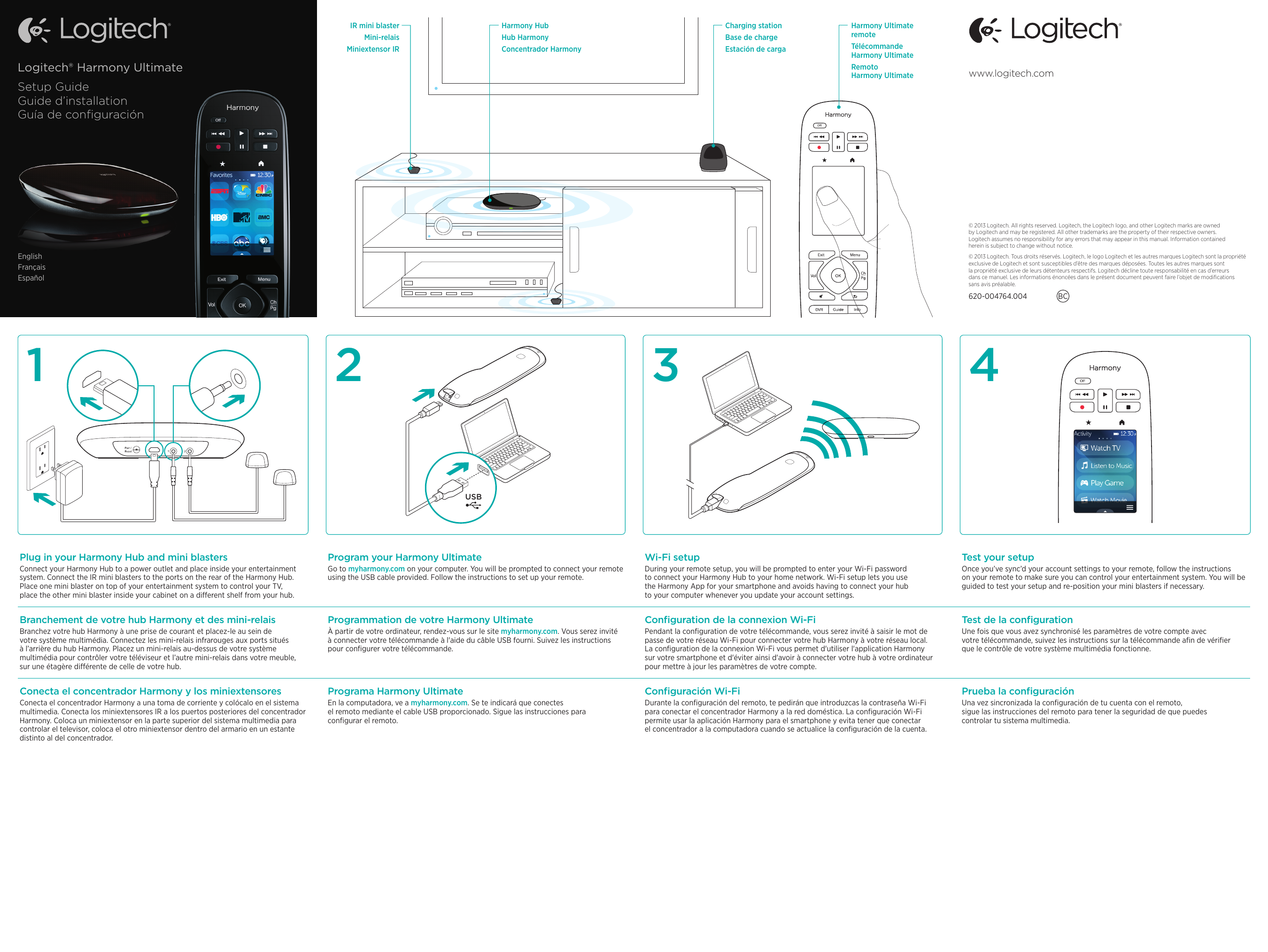 Page 1 of 2 - Logitech Logitech-N-R0007-Quick-Start-Guide