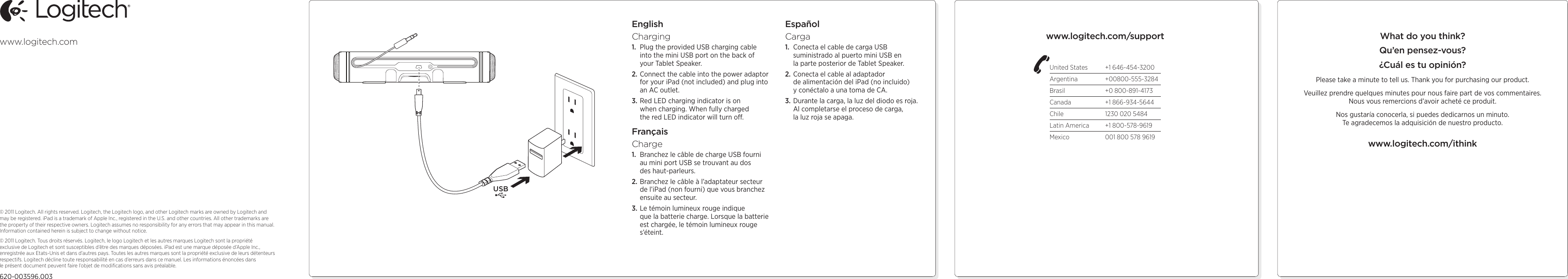 Page 2 of 2 - Logitech Logitech-S-L0001-Quick-Start-Guide