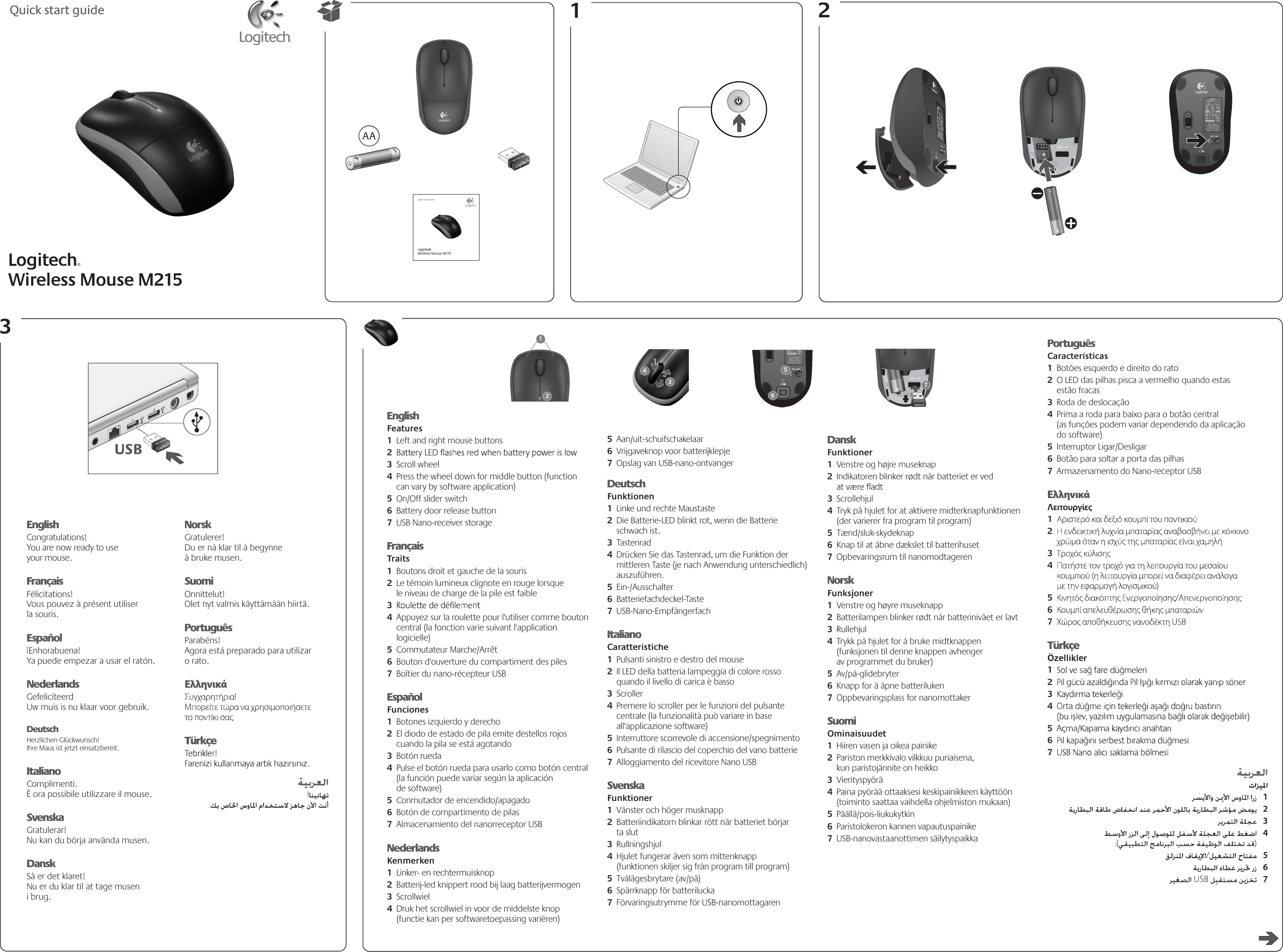 Logitech Wireless Mouse M215 Users Manual M215_620 002201_003_934_EMEA