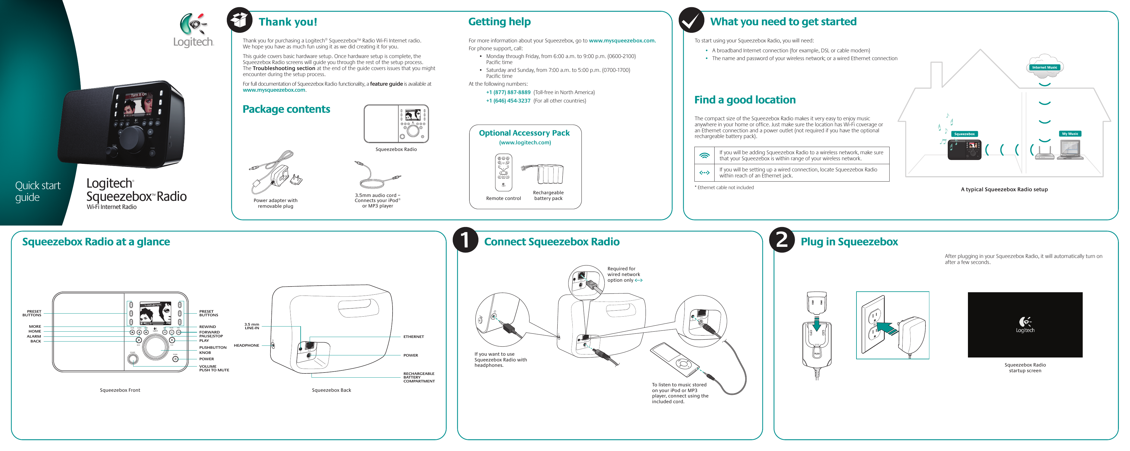 Page 1 of 2 - Logitech Logitech-X-R0001-Quick-Start-Guide