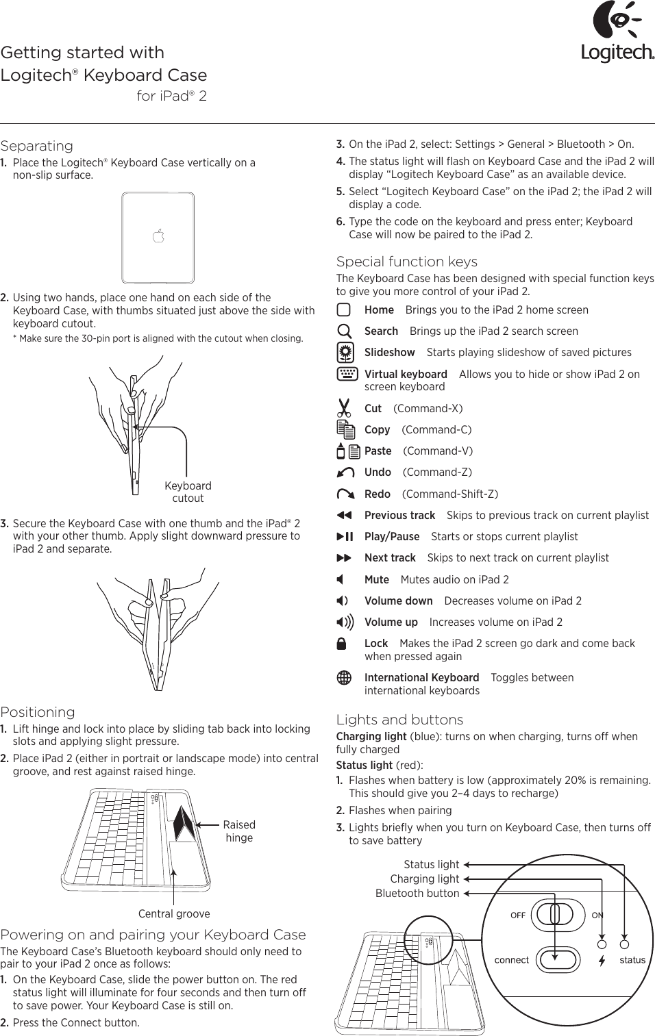 Page 1 of 2 - Logitech Logitech-Zmap9701Kb-Quick-Start-Guide