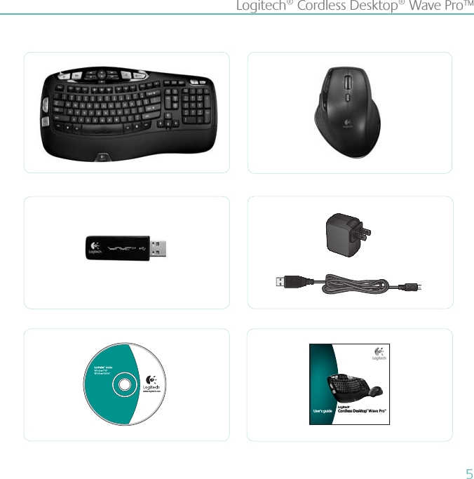 5Logitech® Cordless Desktop® Wave Pro™XXXMPHJUFDIDPNU s e r ’ s   g u i d eC o r d l e s s   D e s k t o p® W a v e   P r o™Lo g i te c h®