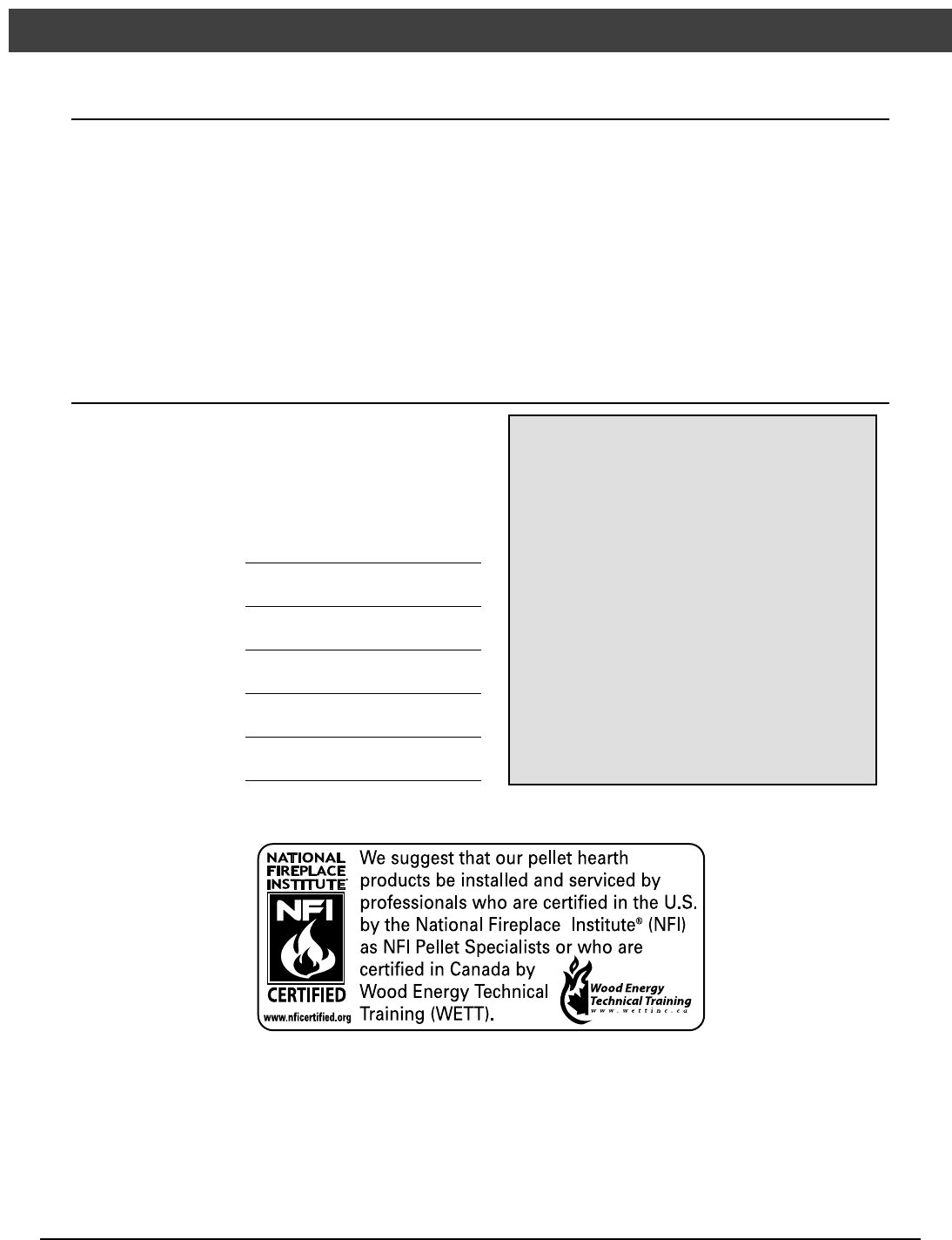 Lopi Yankee Bay Pellet Insert Users Manual