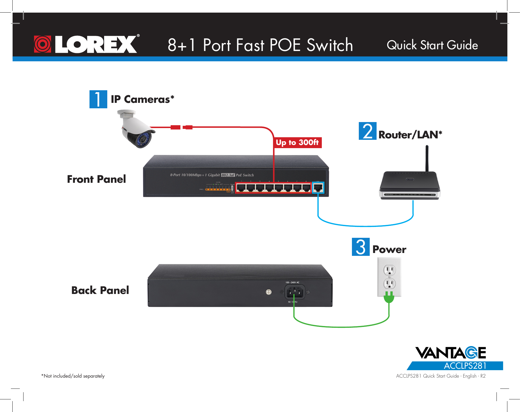 Page 1 of 2 - Lorex Lorex-8-Channel-Poe-Switch-Quick-Start-Guide Eco3 Quick Connection Guide