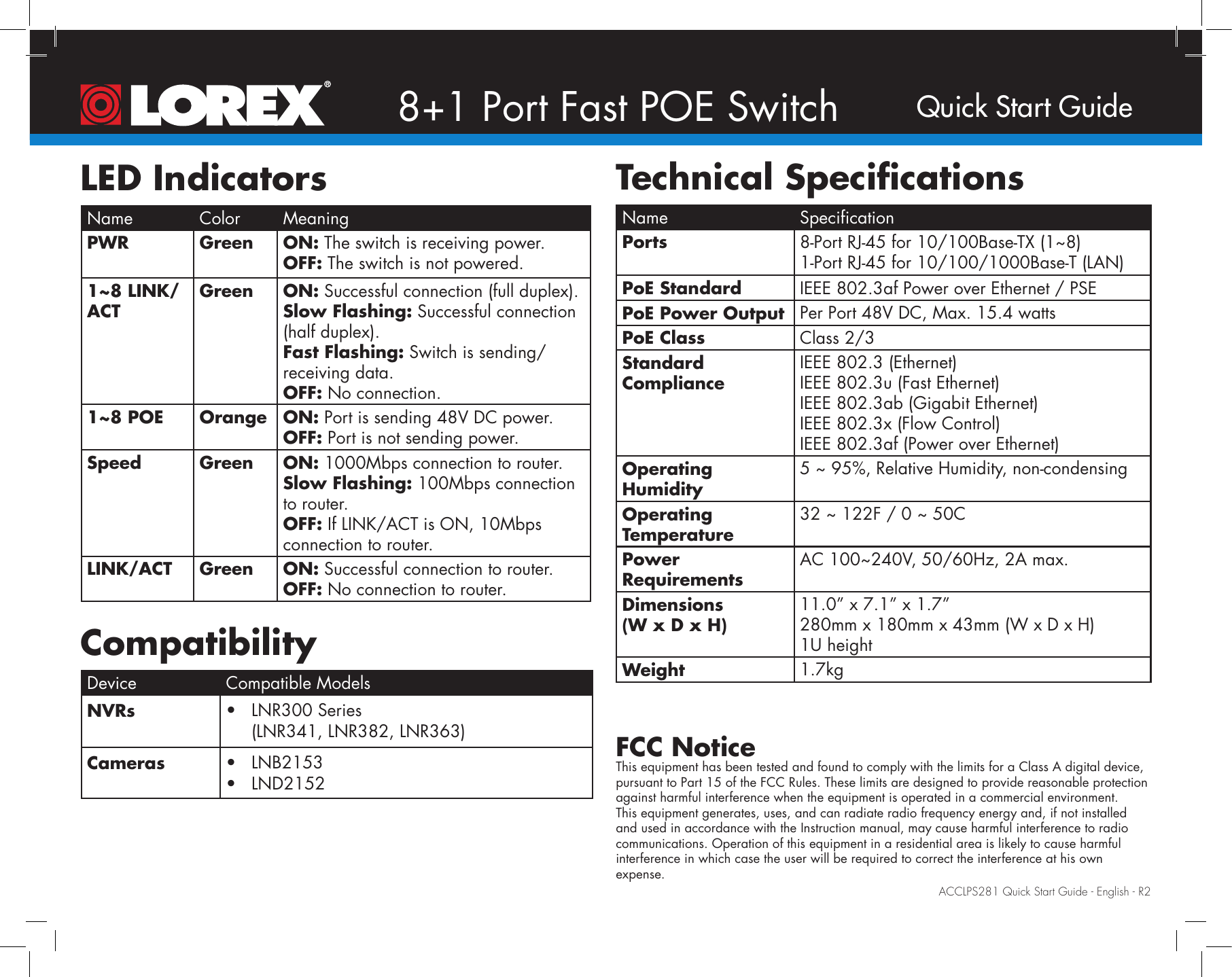 Page 2 of 2 - Lorex Lorex-8-Channel-Poe-Switch-Quick-Start-Guide Eco3 Quick Connection Guide