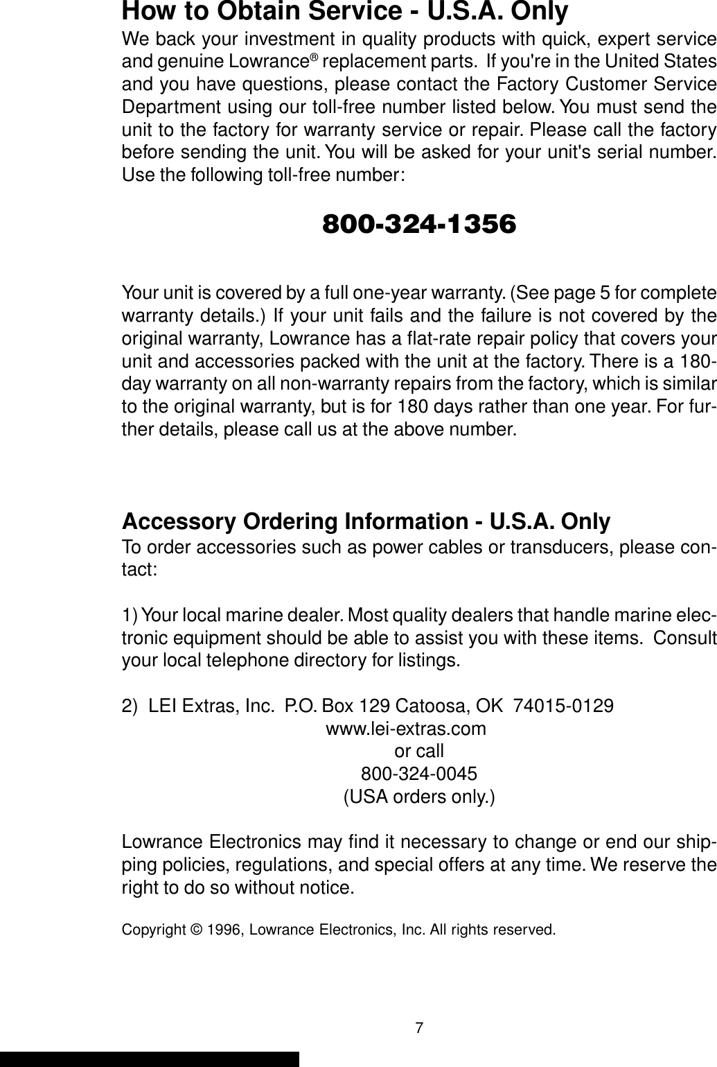 Page 7 of 7 - Lowrance Lowrance-3500-Installation-And-Operation-Instructions-Manual-820269 ManualsLib - Makes It Easy To Find Manuals Online! User Manual