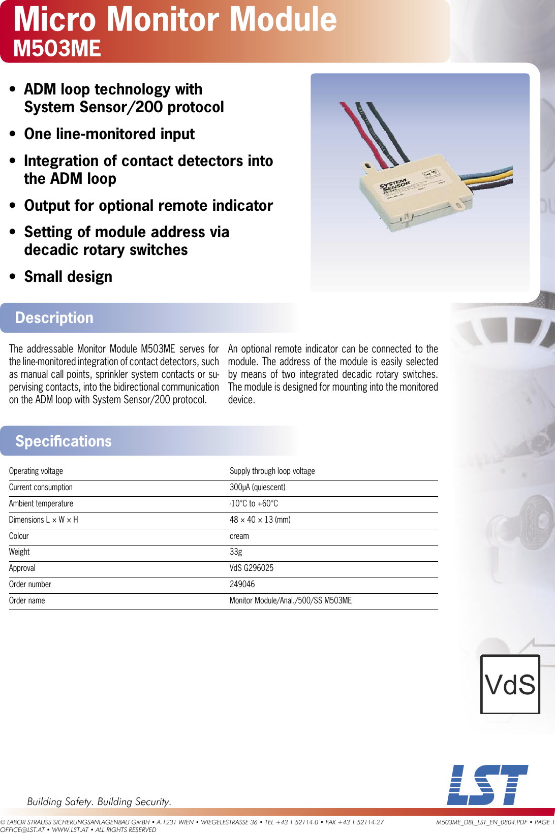 Page 1 of 1 - Lst Lst-M503Me-Users-Manual- Datenblätter  Lst-m503me-users-manual