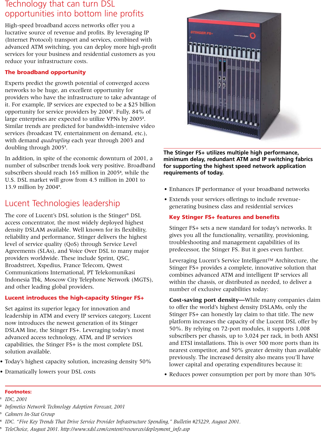 Page 2 of 4 - Lucent-Technologies Lucent-Technologies-Dsl-Access-Concentrator-Stinger-Fs-Users-Manual- Stinger FS4  Lucent-technologies-dsl-access-concentrator-stinger-fs-users-manual