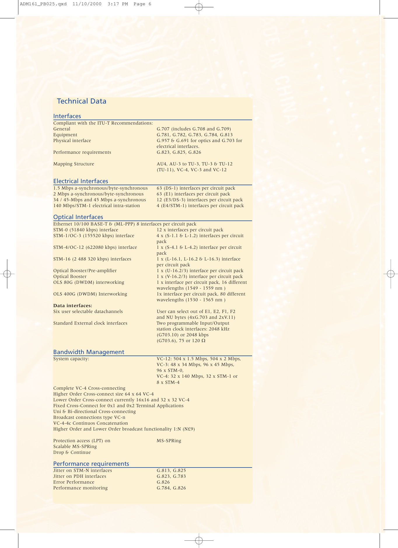 Page 6 of 8 - Lucent-Technologies Lucent-Technologies-Multiplexer-And-Transport-System-Adm-16-1-Users-Manual-  Lucent-technologies-multiplexer-and-transport-system-adm-16-1-users-manual