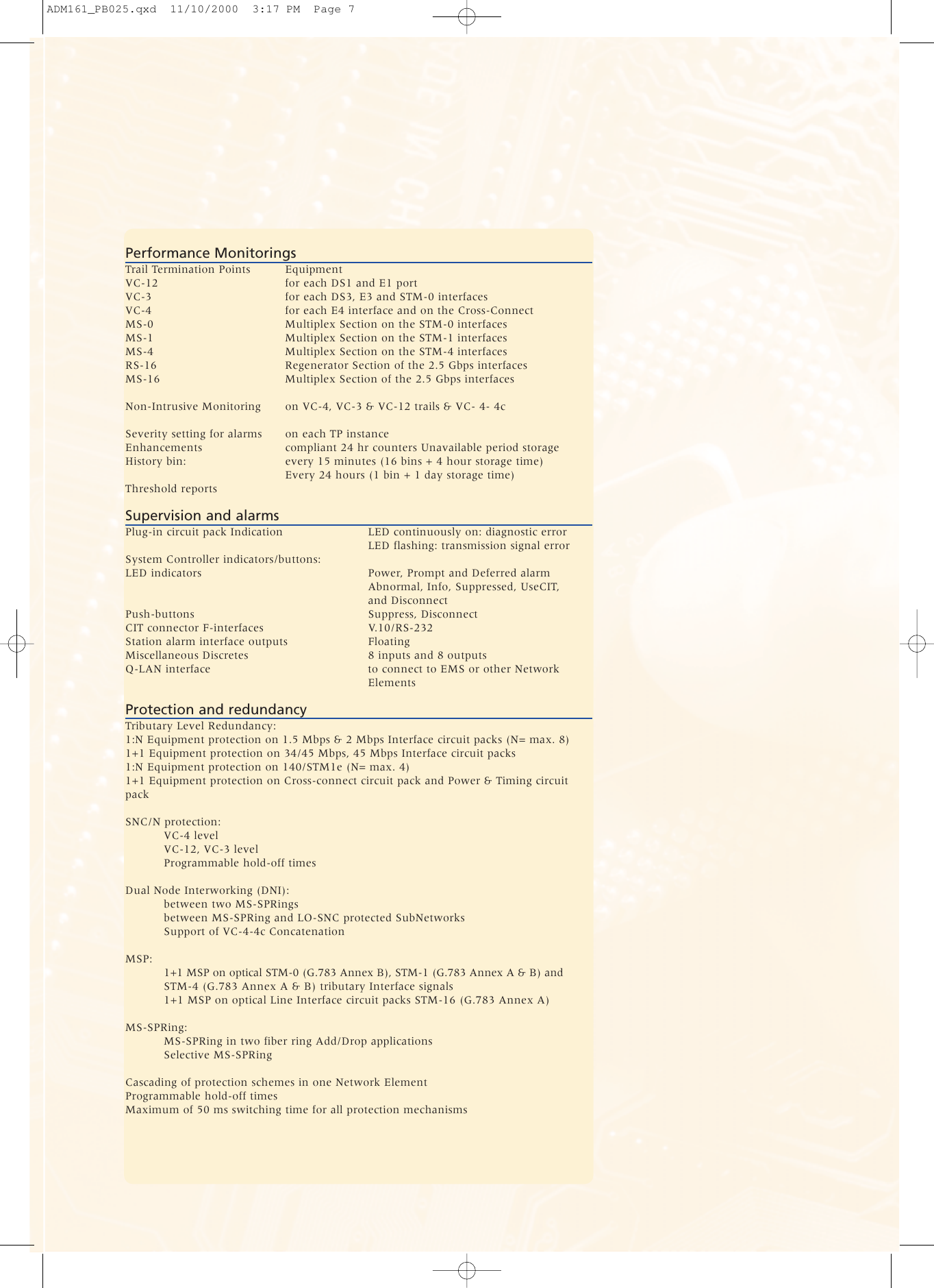 Page 7 of 8 - Lucent-Technologies Lucent-Technologies-Multiplexer-And-Transport-System-Adm-16-1-Users-Manual-  Lucent-technologies-multiplexer-and-transport-system-adm-16-1-users-manual