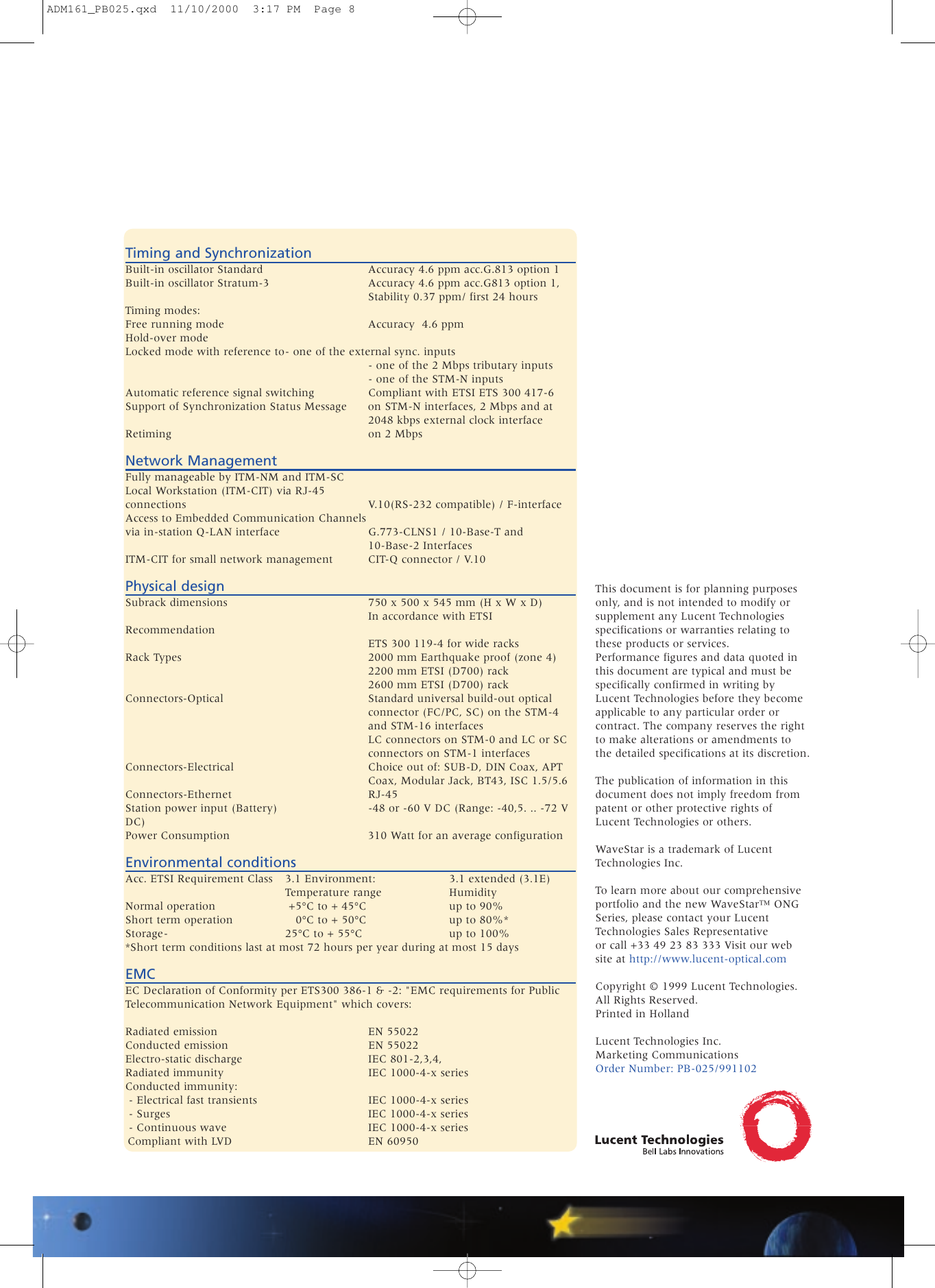 Page 8 of 8 - Lucent-Technologies Lucent-Technologies-Multiplexer-And-Transport-System-Adm-16-1-Users-Manual-  Lucent-technologies-multiplexer-and-transport-system-adm-16-1-users-manual