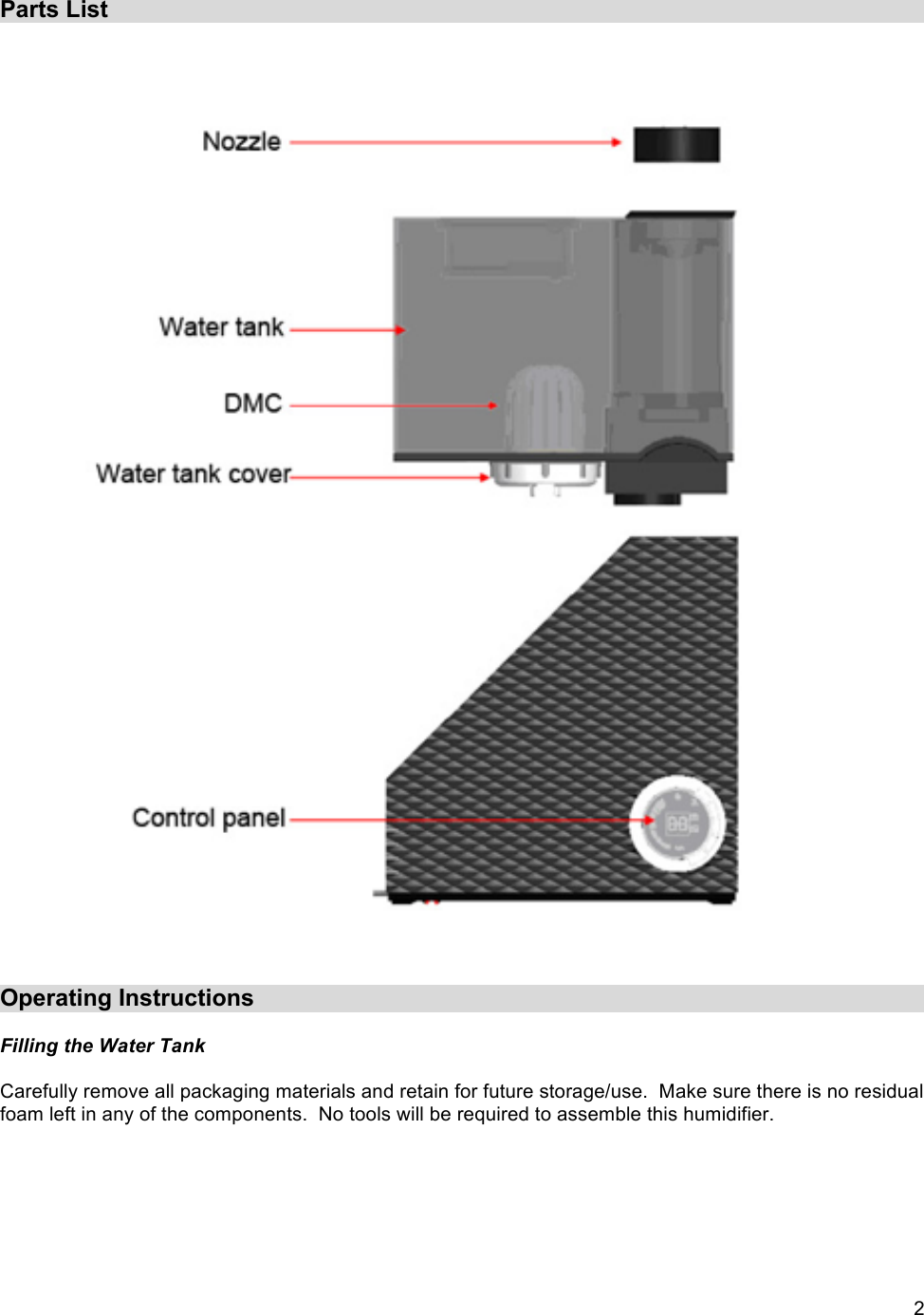 Page 4 of 9 - Luma-Comfort Luma-Comfort-Luma-Comfort-Humidifier-Hcw10B-Users-Manual HCW10B-Manual-Editedx