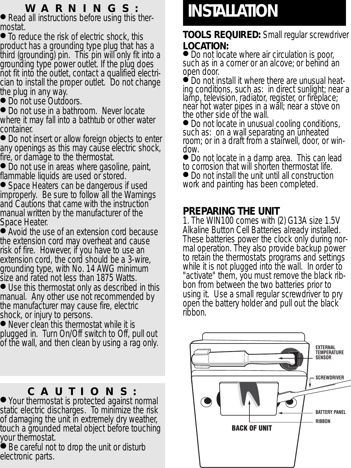 Page 2 of 6 - Lux-Products Lux-Products-Win100-Instruction-Manual- Lux-products-win100-instruction-manual